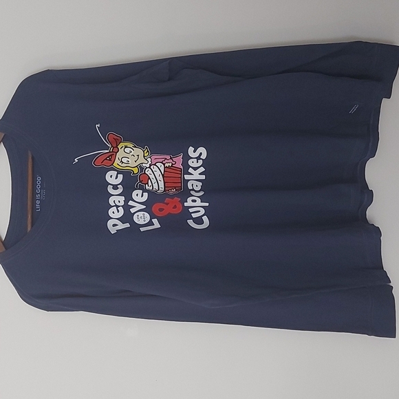NWOT Life is Good Peace Love & Cupcakes Long Sleeve Shirt Size XXL - Picture 1 of 6